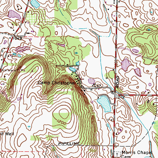 Topographic Map of Camp Christopher, OH
