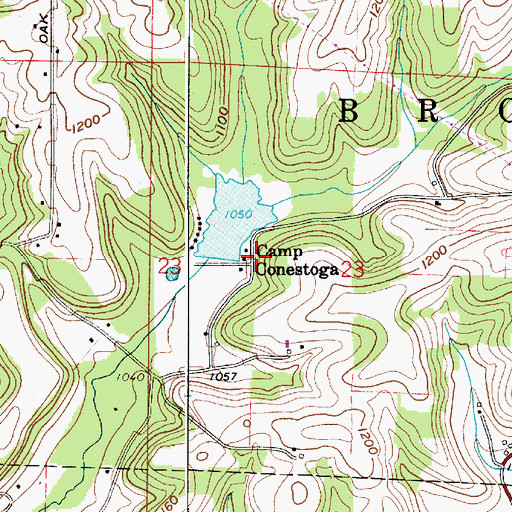 Topographic Map of Camp Conestoga, OH