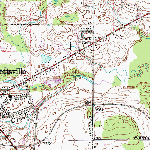 Topographic Map of Camp Creek, OH