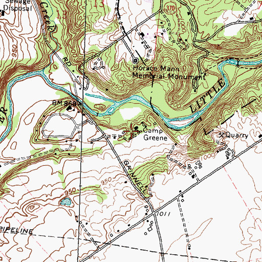 Topographic Map of Camp Greene, OH