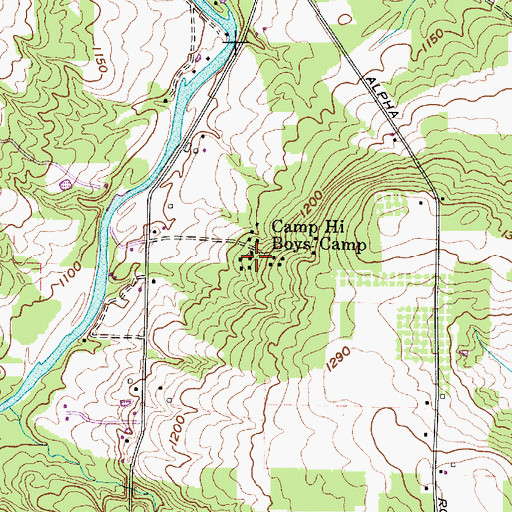 Topographic Map of Camp Hi Boys Camp, OH