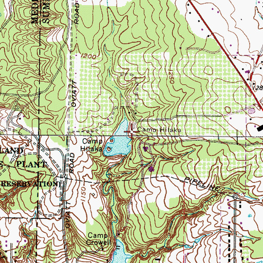 Topographic Map of Camp Hilaka, OH