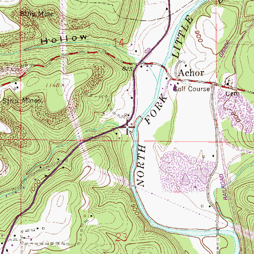 Topographic Map of Camp Hollow, OH