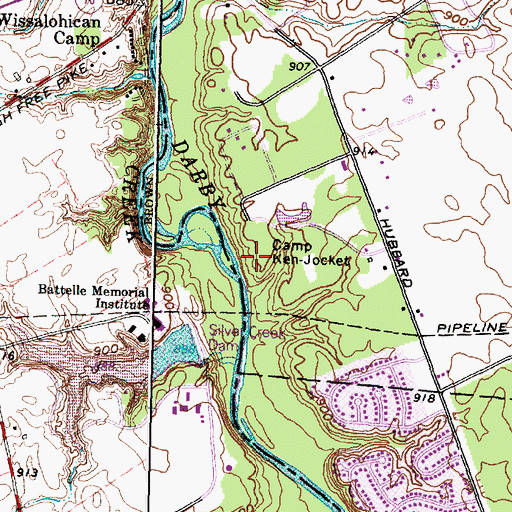 Topographic Map of Camp Ken-Jocket, OH