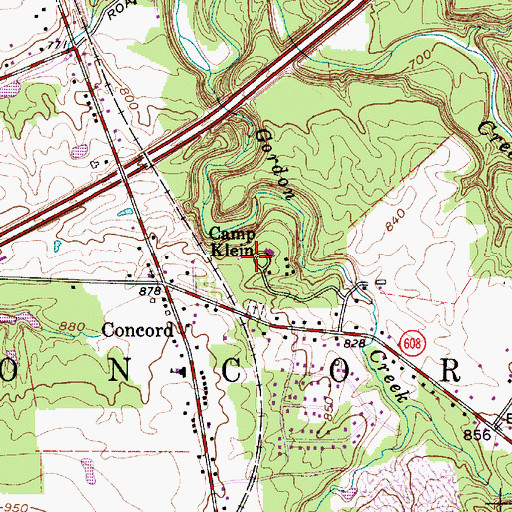 Topographic Map of Camp Klein, OH