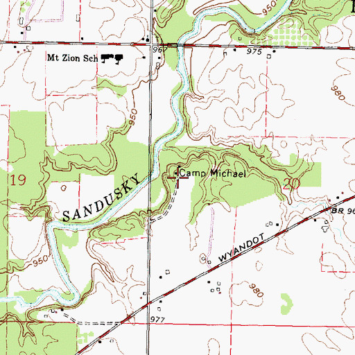 Topographic Map of Camp Michael, OH
