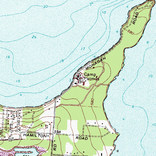 Topographic Map of Camp Patmos, OH
