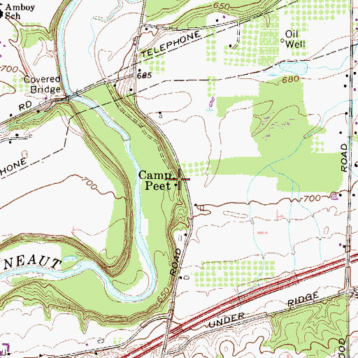 Topographic Map of Camp Peet, OH