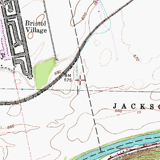 Topographic Map of Camp Run, OH