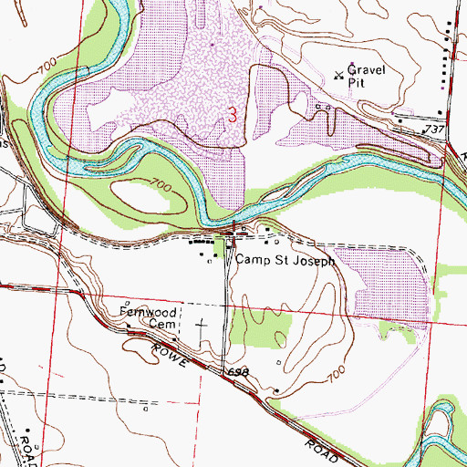 Topographic Map of Camp Saint Joseph, OH