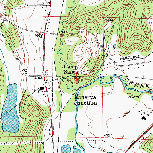 Topographic Map of Camp Sands, OH