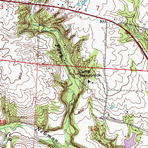 Topographic Map of Camp Stonybrook, OH