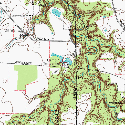 Topographic Map of Camp Timberline, OH