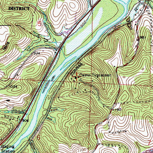 Topographic Map of Camp Tuscazoar, OH