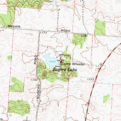 Topographic Map of Camp Wheeler, OH