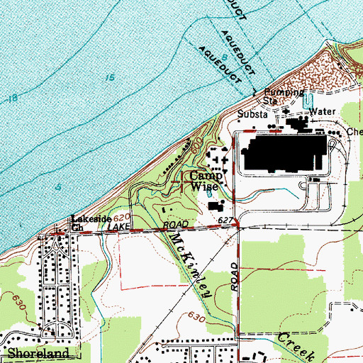 Topographic Map of Camp Wise, OH