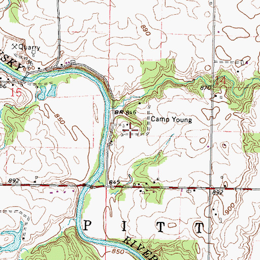 Topographic Map of Camp Young, OH