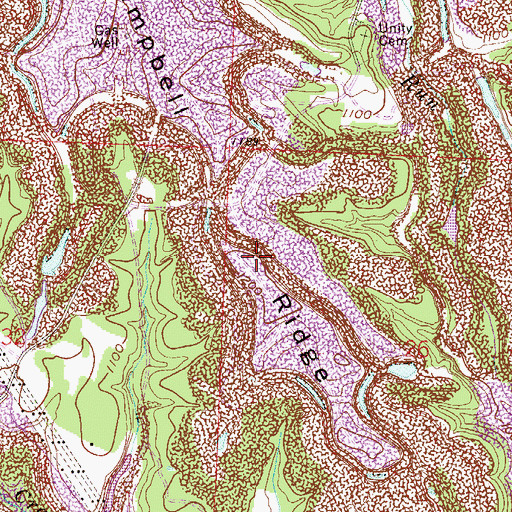 Topographic Map of Campbell Ridge, OH