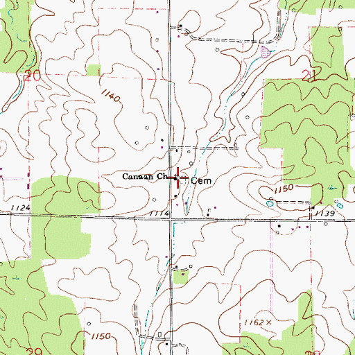 Topographic Map of Canaan Lutheran Church, OH