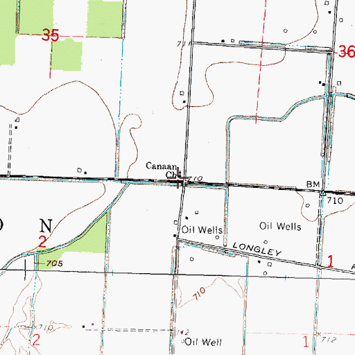 Topographic Map of Canaan Church, OH