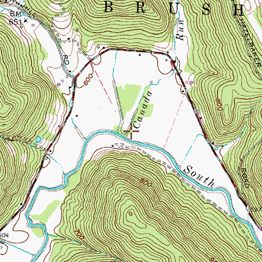 Topographic Map of Canada Run, OH