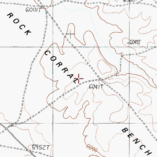 Topographic Map of Rock Corral Bench, AZ