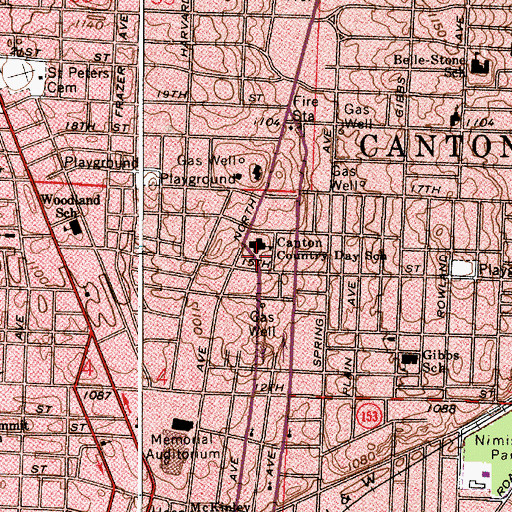 Topographic Map of Canton Country Day School, OH
