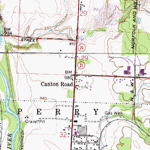 Topographic Map of Canton Road, OH