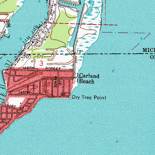 Topographic Map of Carland Beach, OH