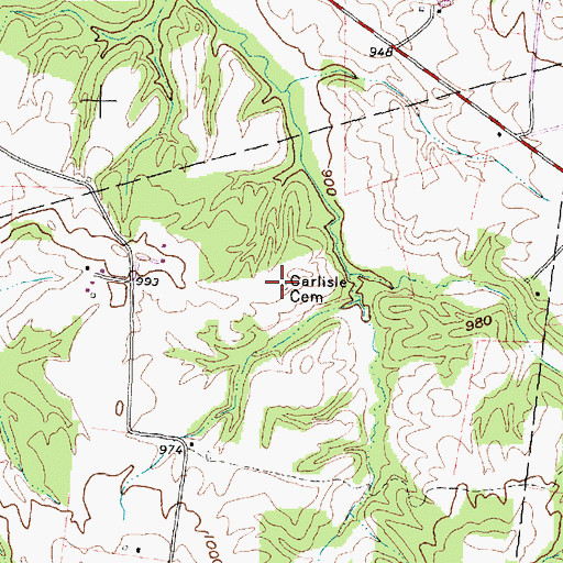 Topographic Map of Carlisle Cemetery, OH