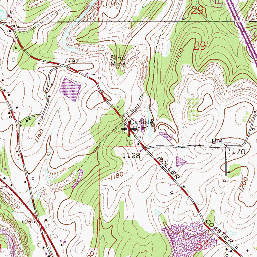 Topographic Map of Carlisle Cemetery, OH