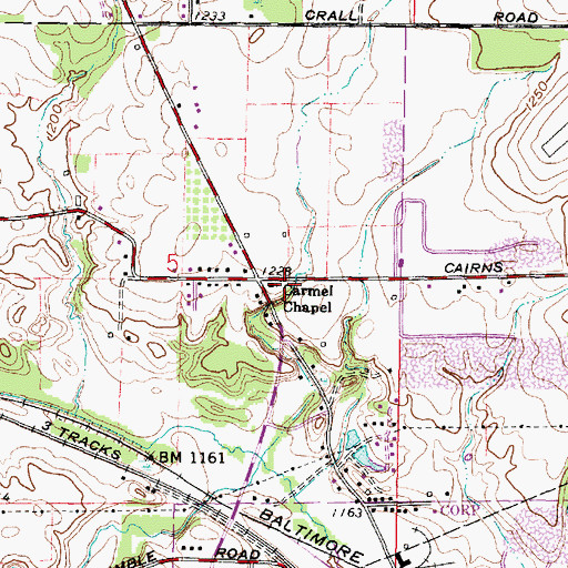 Topographic Map of Carmel Chapel, OH
