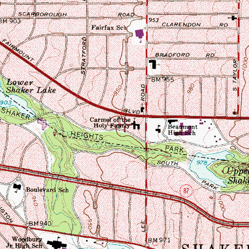 Topographic Map of Carmel of the Holy Family, OH