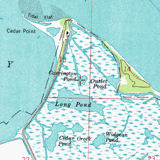 Topographic Map of Carrington Pond, OH