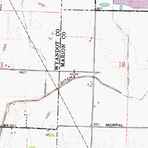 Topographic Map of Carroll Ditch, OH