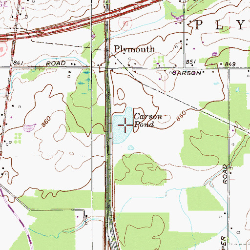 Topographic Map of Carson Pond, OH