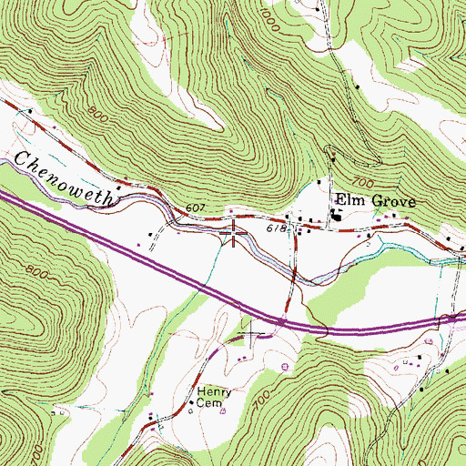 Topographic Map of Carter Run, OH