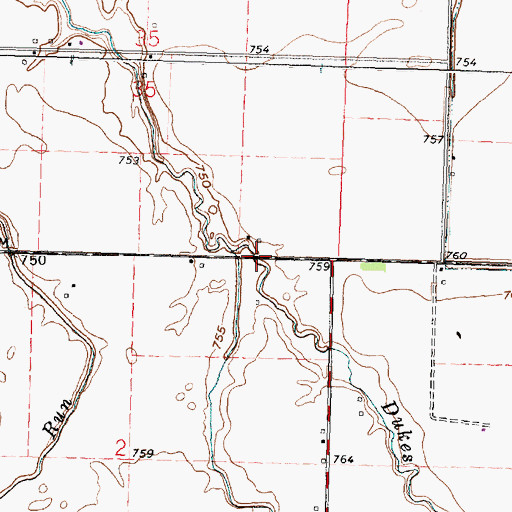 Topographic Map of Cartwright Run, OH