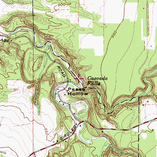 Topographic Map of Cascade Falls, OH