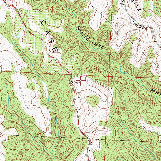 Topographic Map of Case Ridge, OH