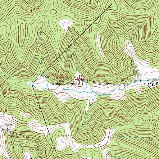 Topographic Map of Cassel Cemetery, OH