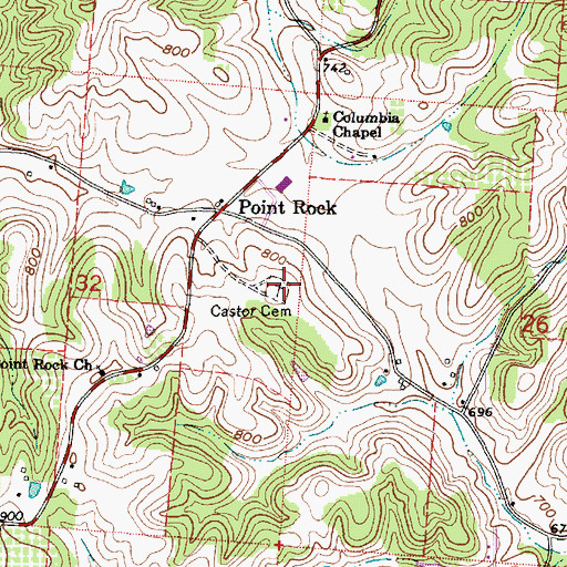 Topographic Map of Castor Cemetery, OH