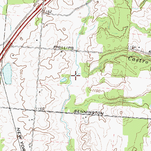 Topographic Map of Castro Run, OH