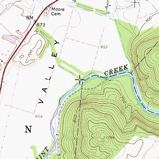Topographic Map of Cattail Run, OH