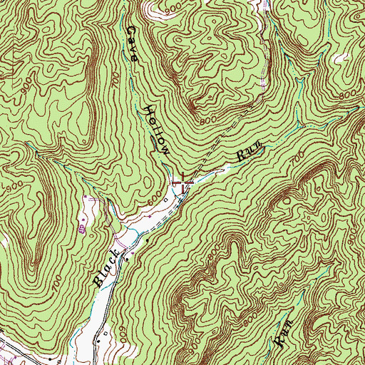 Topographic Map of Cave Hollow, OH