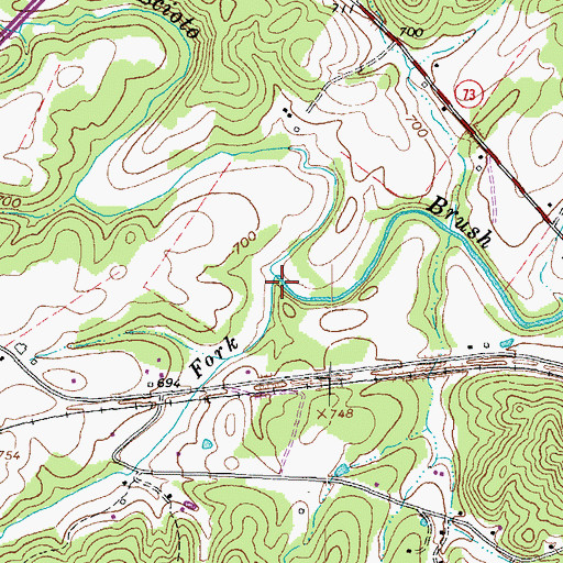 Topographic Map of Cedar Fork, OH