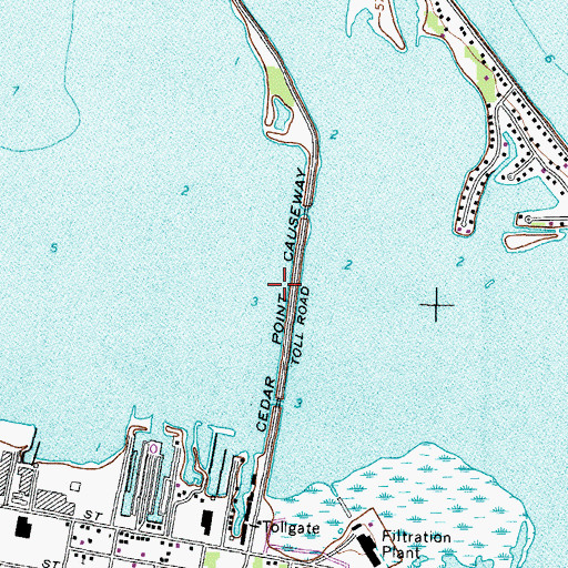 Topographic Map of Cedar Point Causeway, OH
