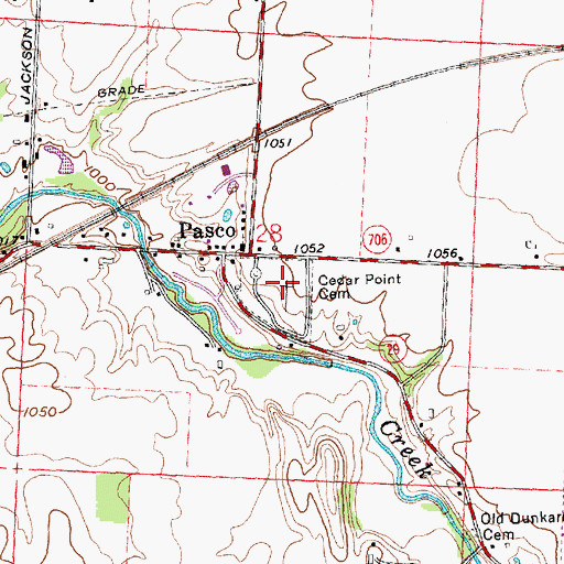 Topographic Map of Cedar Point Cemetery, OH