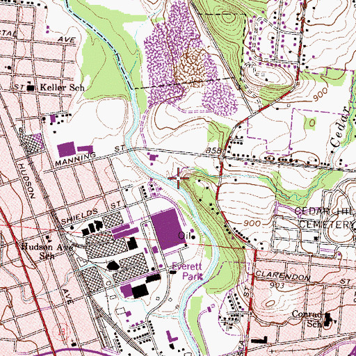 Topographic Map of Cedar Run, OH