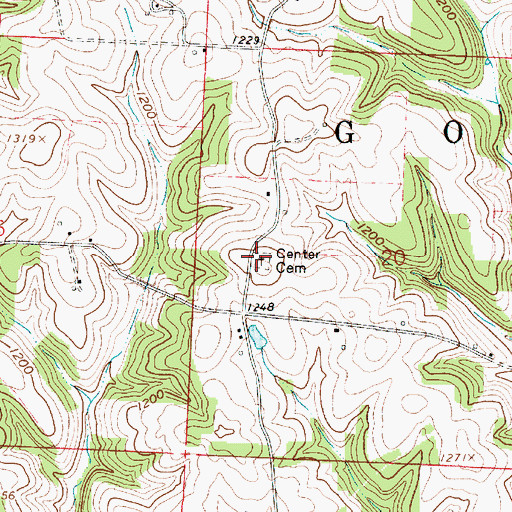 Topographic Map of Center Cemetery, OH
